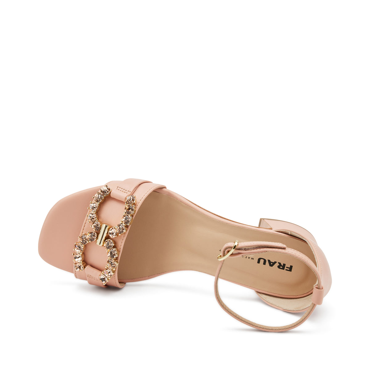 Sandalo Beige Con Tacco Quadrato Morsetto