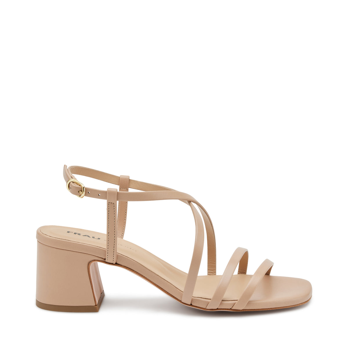 Sandalo Beige Con Tacco E Fascette