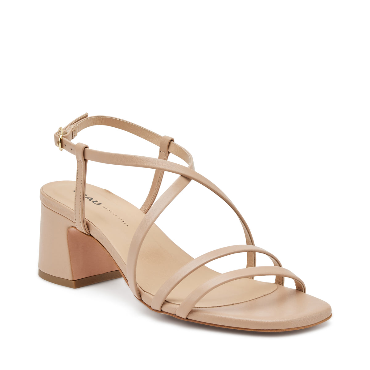 Sandalo Beige Con Tacco E Fascette