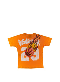 T-Shirt Stampa Dietro Arancione