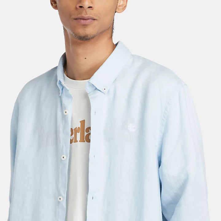 Camicia In Lino Azzurra