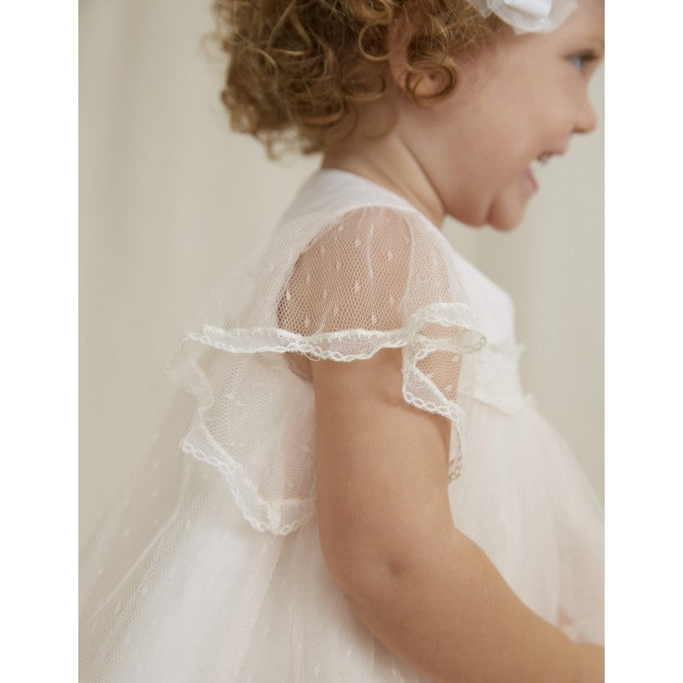 Vestito Bianco Tulle Jacquard