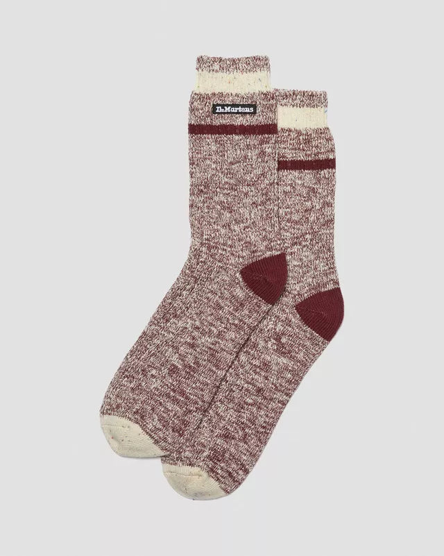 Marl Sock Oxblood Organic Cotton Blend