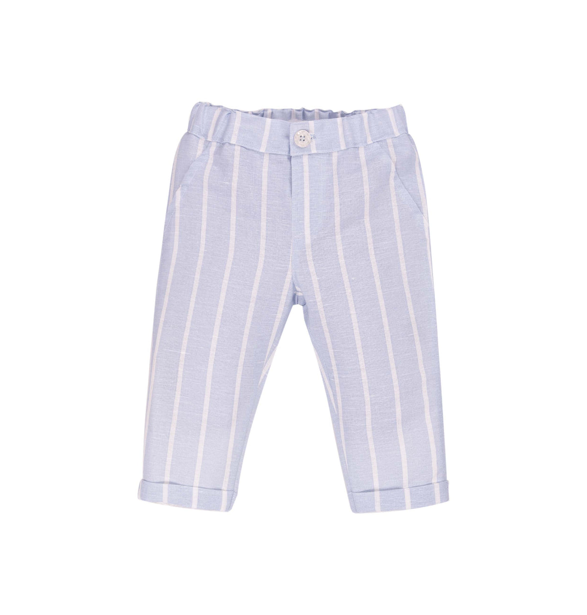 Pantalone Lungo Azzurro Con Riga