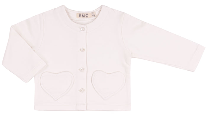 Felpa Aperta Bianca Con Cuore