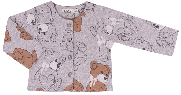 Felpa Aperta Con Orsetto Grigio