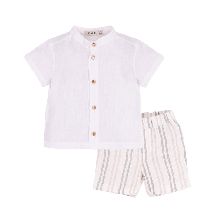 Completo Elegante Short E Camicia Bianca