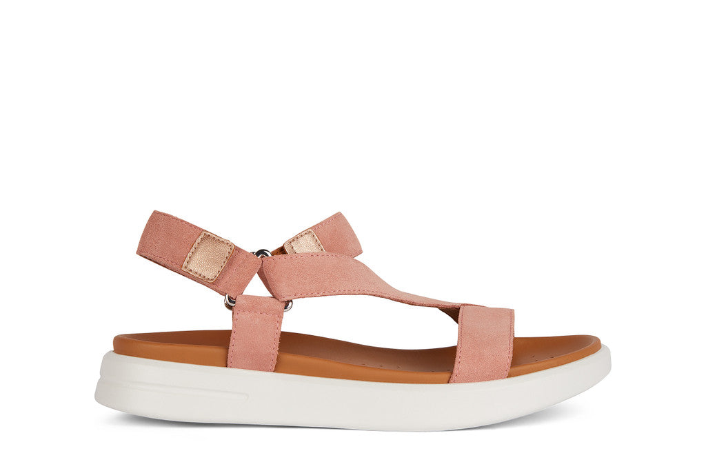 Sandalo da donna con cinturino a strappo rosa