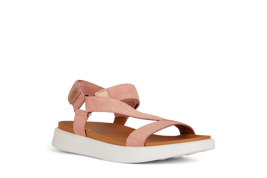 Sandalo da donna con cinturino a strappo rosa