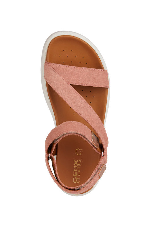Sandalo da donna con cinturino a strappo rosa