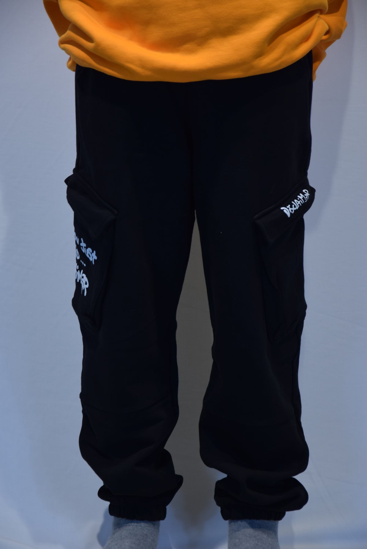 Pantalone Nero Cargo In Felpa