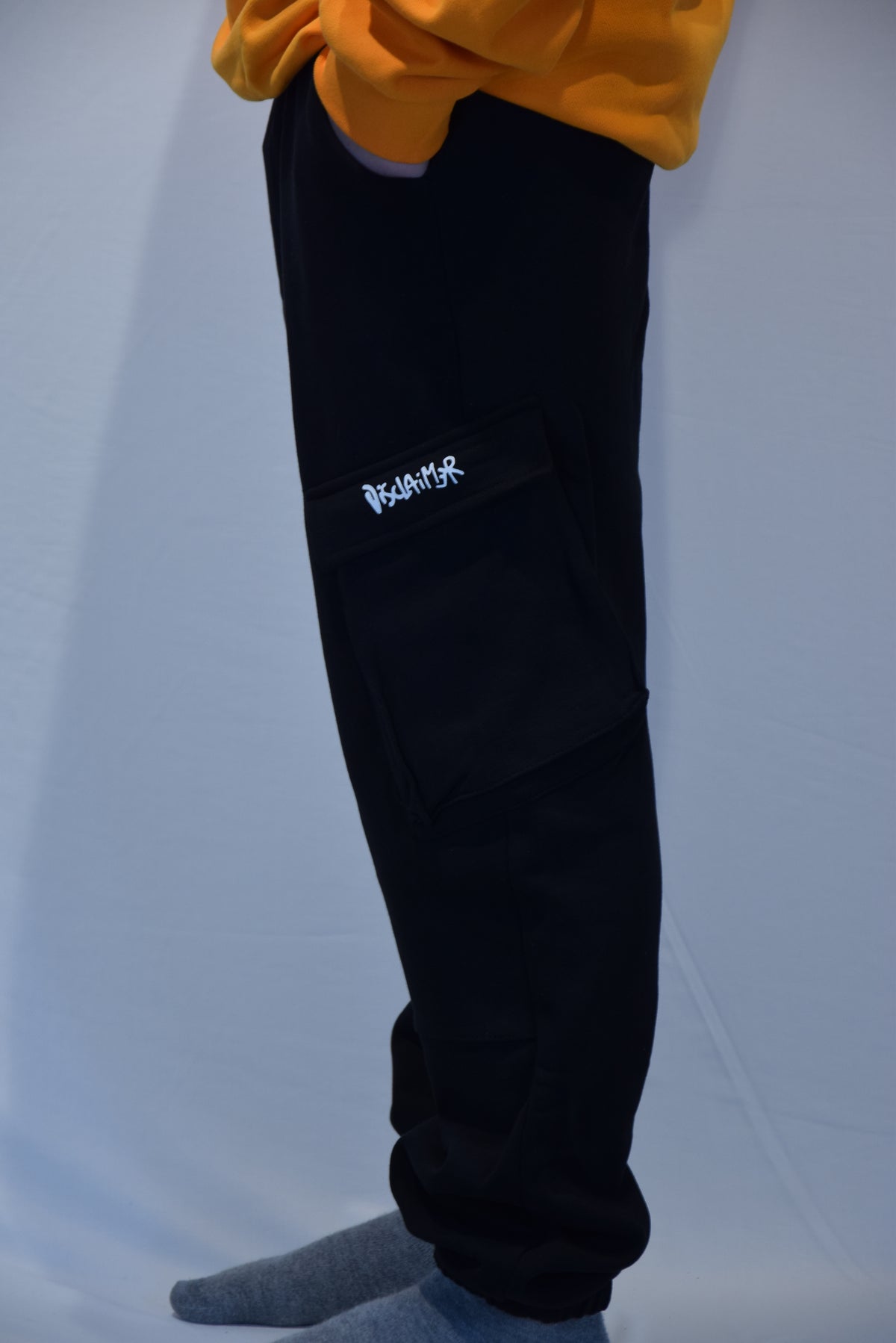 Pantalone Nero Cargo In Felpa