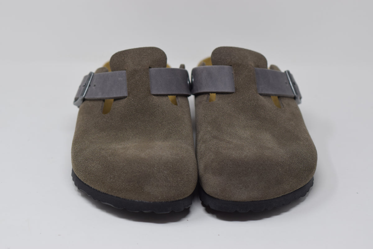 Boston Concrete Gray Suede Leather Oiled