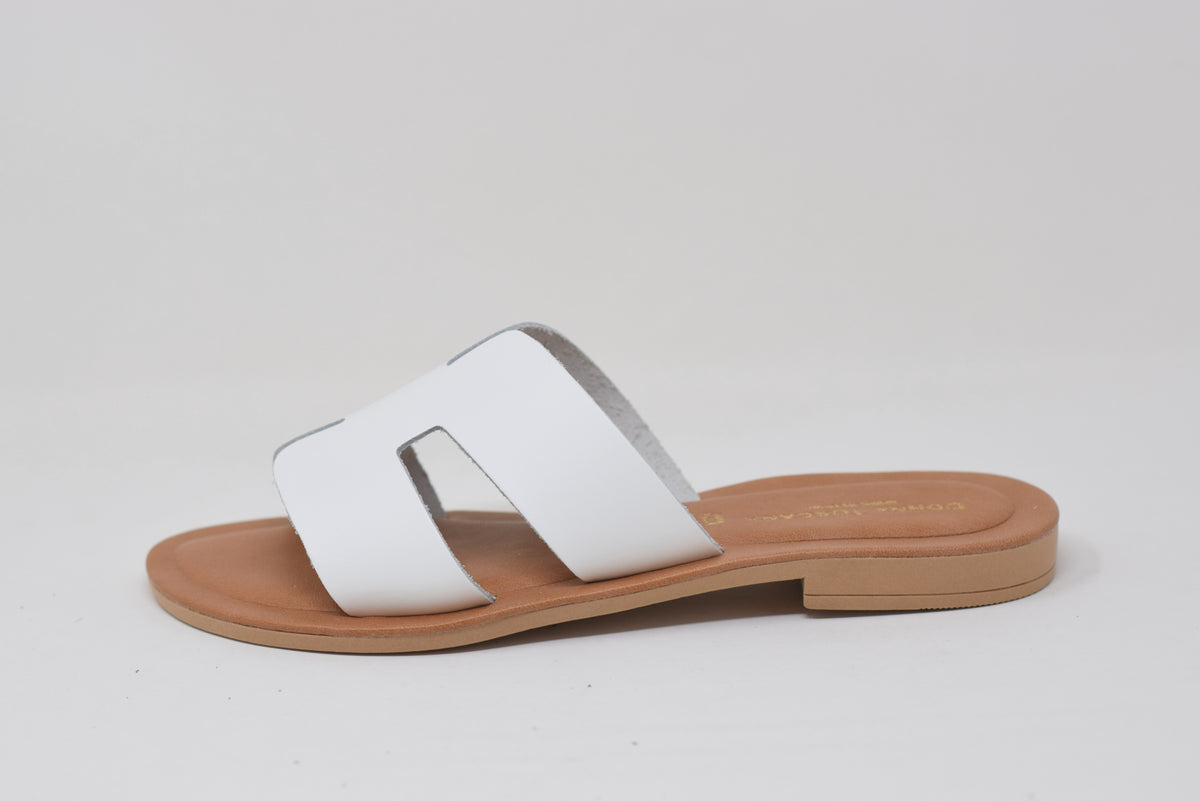 Ciabatta Da Donna Elegante In Pelle Bianca