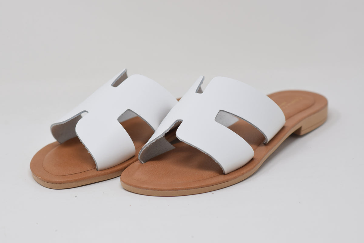 Ciabatta Da Donna Elegante In Pelle Bianca
