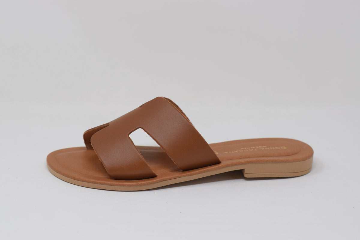 Ciabatta Da Donna Elegante In Pelle Marrone
