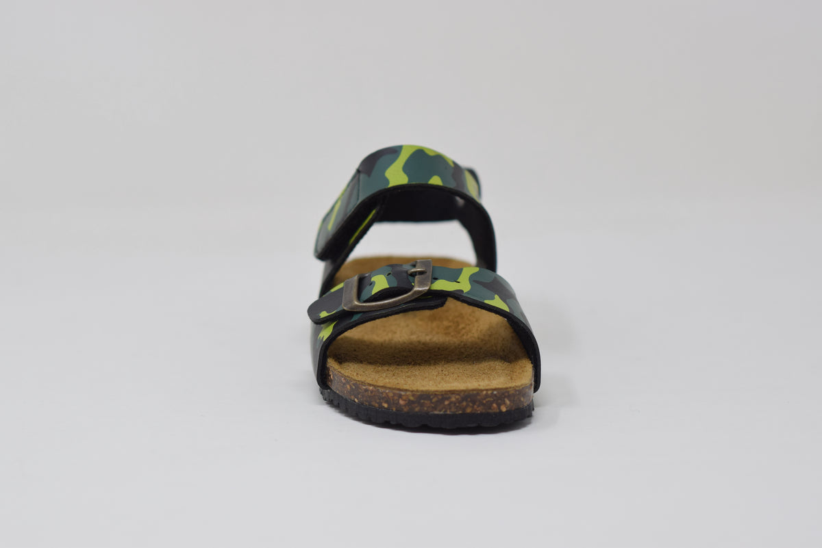 Sandalo Strappo Bambino Verde Camo