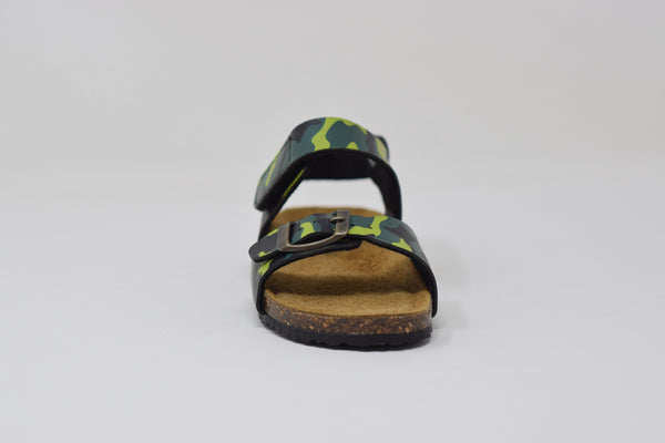 Sandalo Strappo Bambino Verde Camo