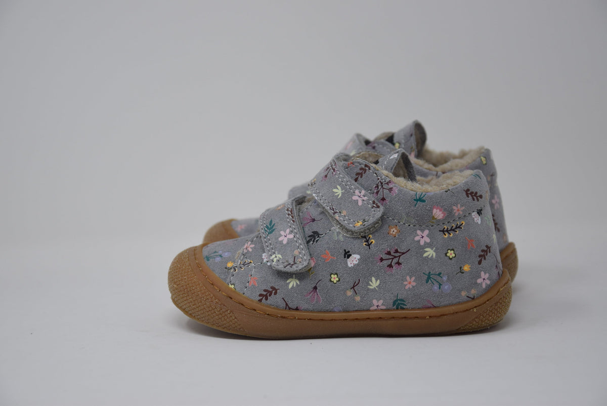 Scarpa Cocoon Suede Grigio-Lana Strappi