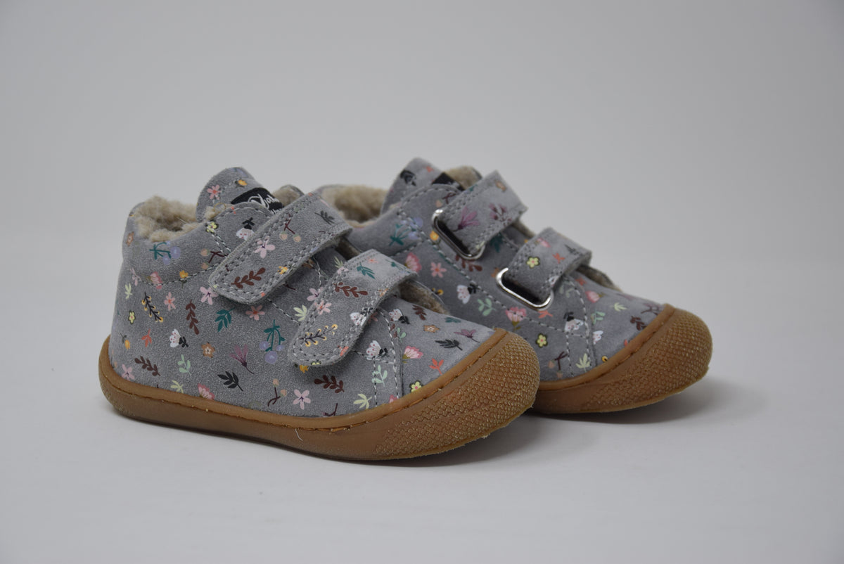Scarpa Cocoon Suede Grigio-Lana Strappi