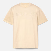T-Shirt Beige Logo Ricamato Davanti