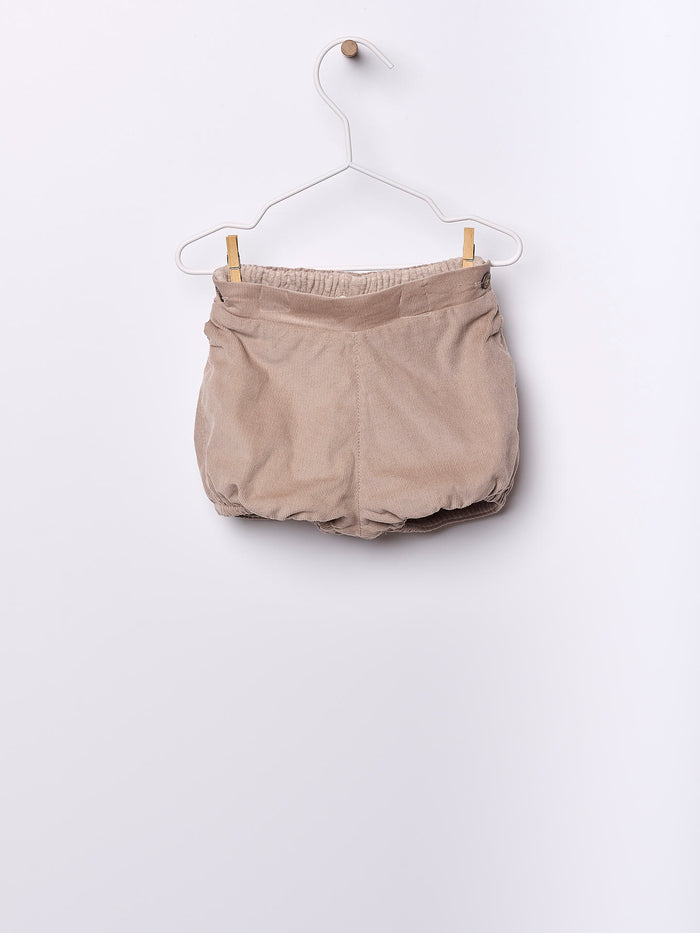 Pantalone Corto In Velluto Marrone