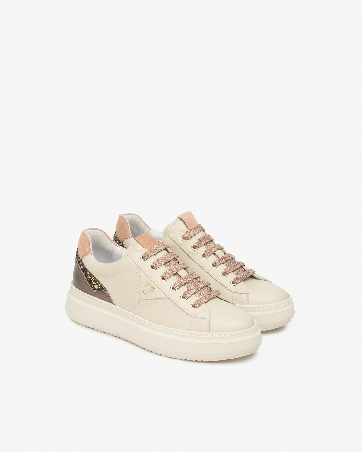 Sneaker da donna pelle Beige