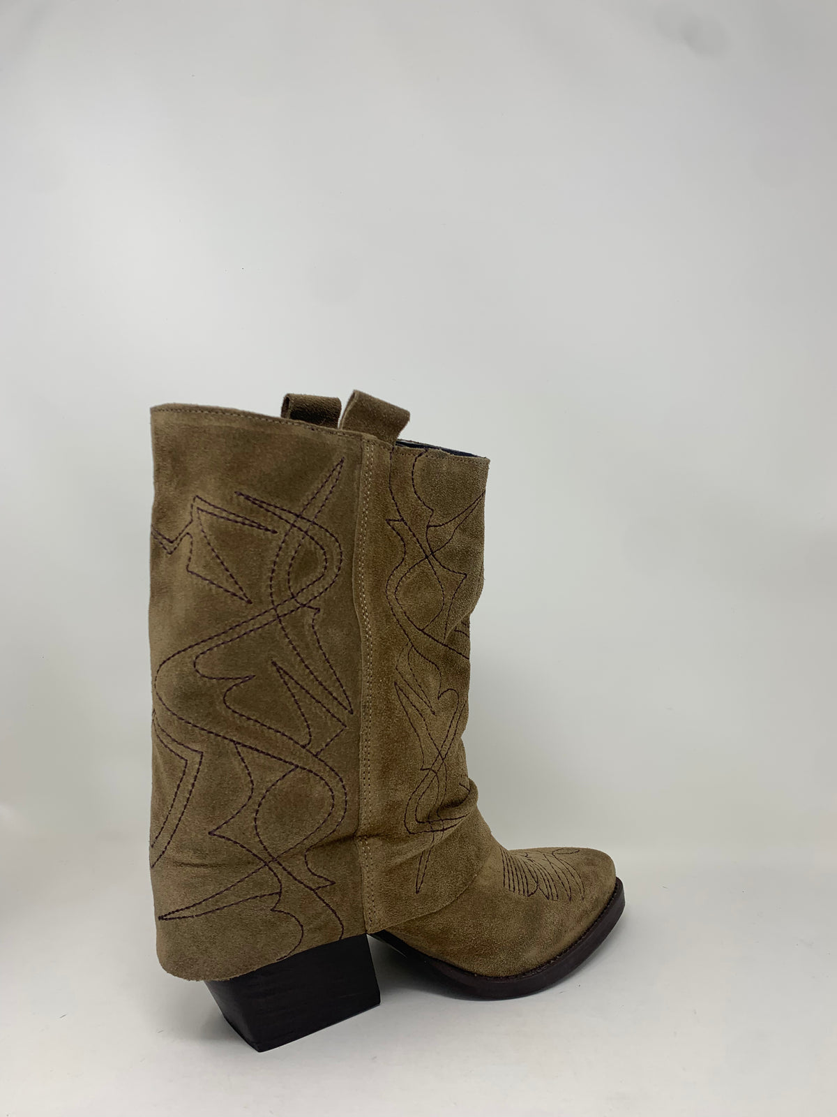 Stivale Con Risvolto Beige
