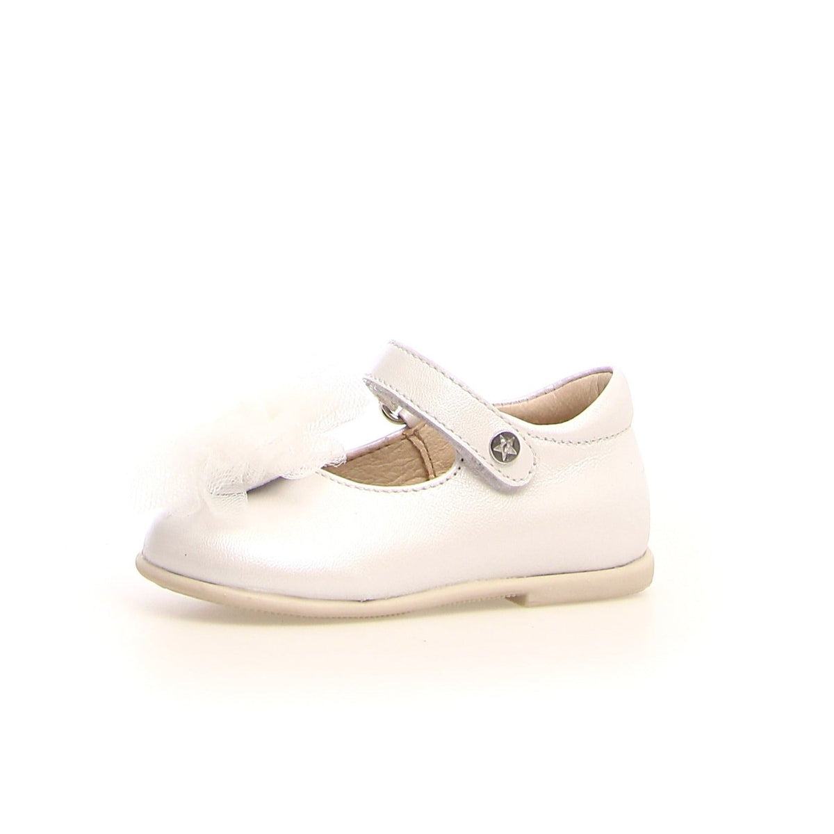 Ballerina Elegante Rieka Nappa Pearl White