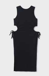 Vestito Midi Costine Nero