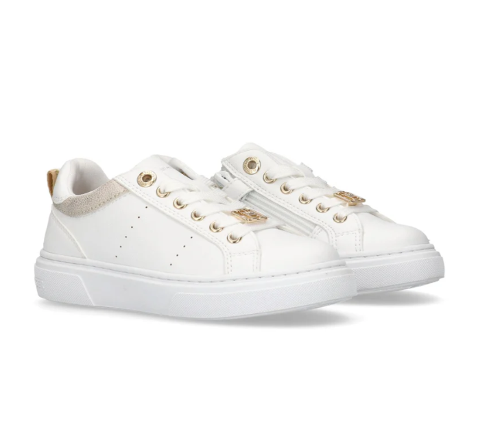 Sneaker Bassa Allacciata Bianco Platino