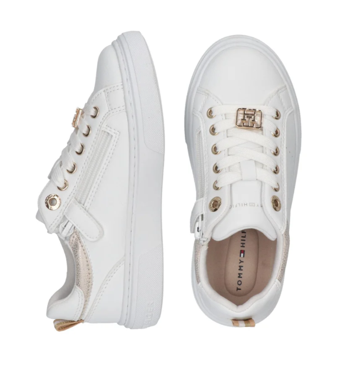 Sneaker Bassa Allacciata Bianco Platino