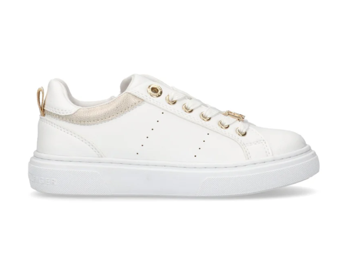 Sneaker Bassa Allacciata Bianco Platino