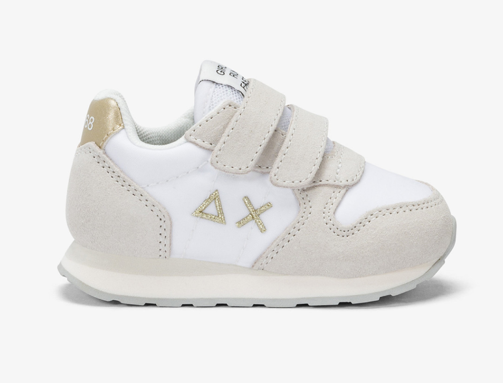 Sneaker Girl Ally Gold Silver Baby Bianco