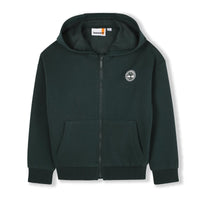 Felpa Cappuccio Con Zip Verde Scuro