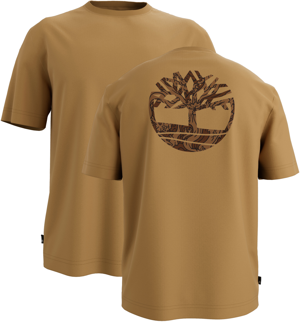 T-Shirt Logo Mimetico Sul Retro Wheat Boot