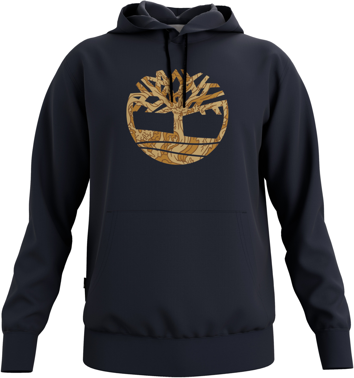 Felpa Cappuccio Logo Mimetico Davanti Blu
