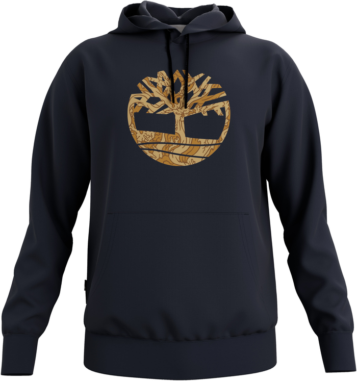 Felpa Cappuccio Logo Mimetico Davanti Blu