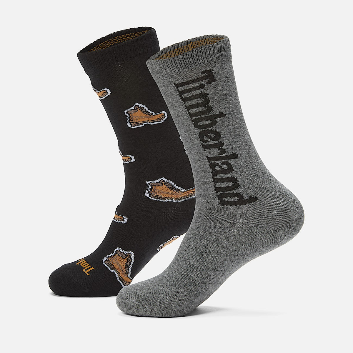 Set 2 Calzettoni Timberland Con Stampa Nero