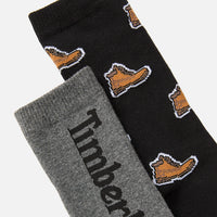 Set 2 Calzettoni Timberland Con Stampa Nero