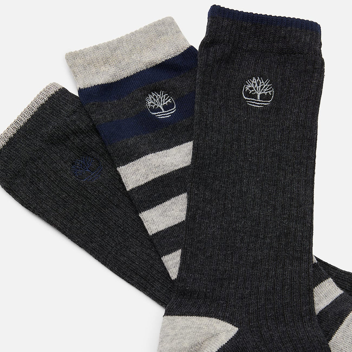 Set 3 Calzettoni A Righe Craftsbury Grigio Scuro