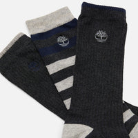 Set 3 Calzettoni A Righe Craftsbury Grigio Scuro