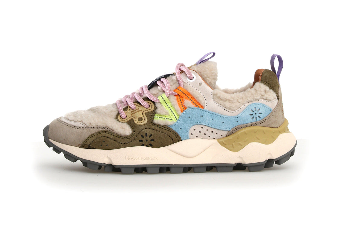 Sneakers Yamano 3 Woman Beige Militare Celeste
