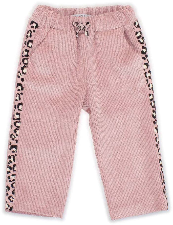 Pantalone Velluto Neonata Rosa