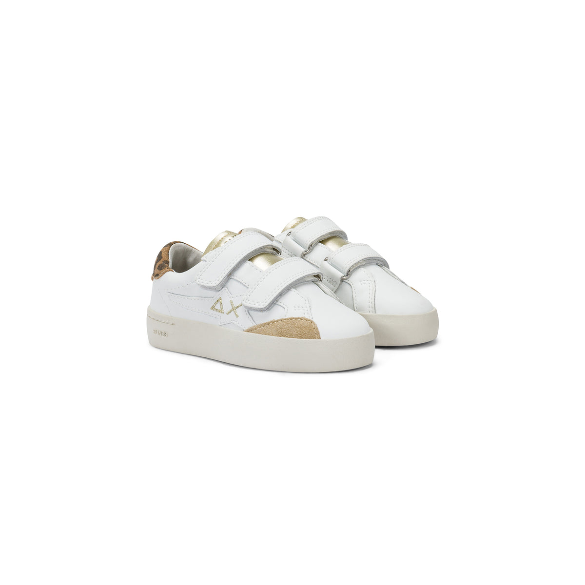 Sneaker Girl S Katy Leather Anim Kid Bianco Oro