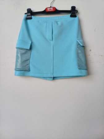 Gonna Con Tasconi Felpa Diagonale Acqua