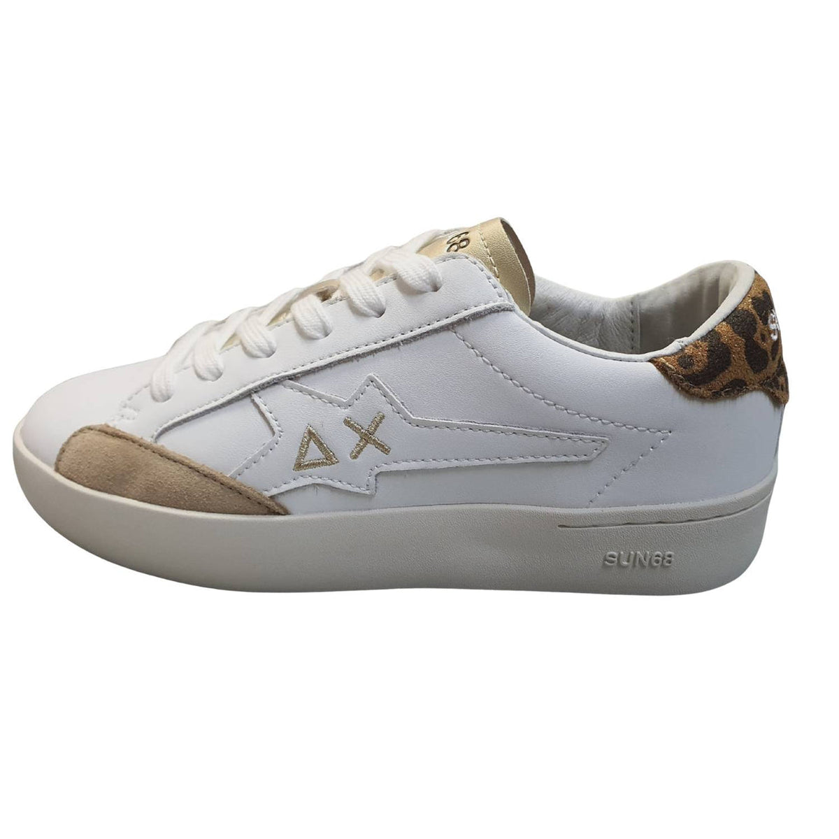 Sneaker Girl S Katy Leather Anim Bianco Oro ( DAL 35 AL