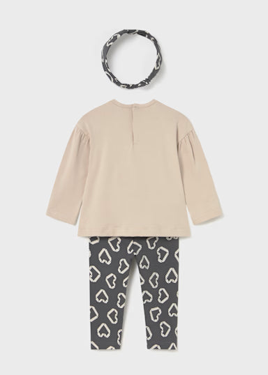 Completo Leggings Con Cerchietto Piombo