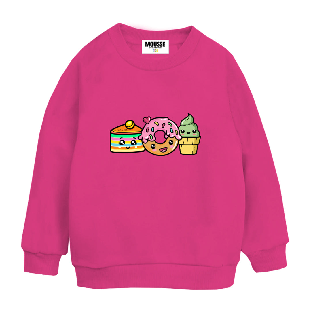Felpa Girocollo Fuxia Kawaii