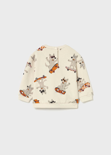 Pullover Stampato Marrone